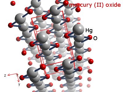 Crystal structure of mercury oxide