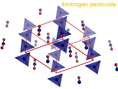 Crystal structure of dinitrogen pentoxide