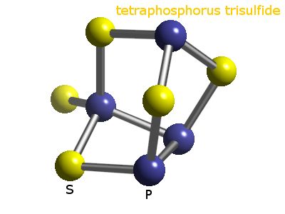 Crystal structure of tetraphosphorus pentasulphide (alpha)