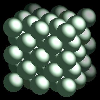 Actinium crystal structure image (space filling style)