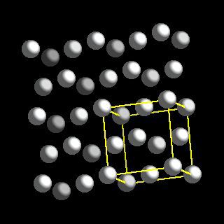 Silver crystal structure image (ball and stick style)