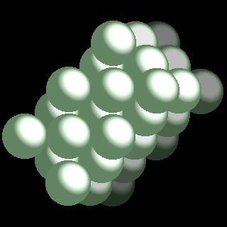 Americium crystal structure image (space filling style)