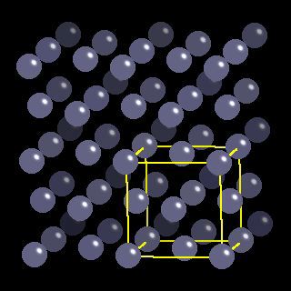 Argon crystal structure image (ball and stick style)