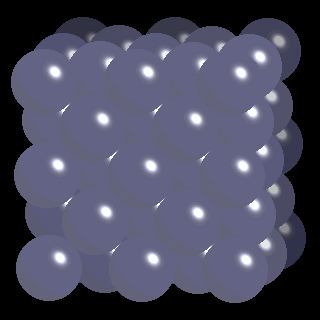 Argon crystal structure image (space filling style)