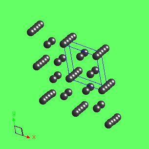 Berkelium crystal structure image (ball and stick style)