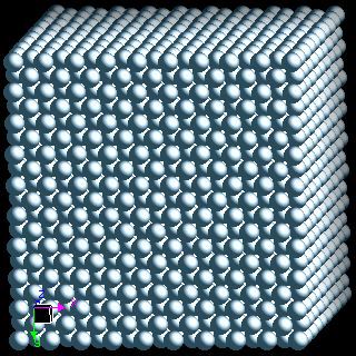 Calcium crystal structure image (space filling style)