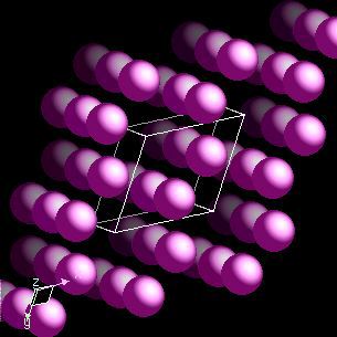 Cadmium crystal structure image (ball and stick style)