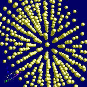 Cerium crystal structure image (ball and stick style)