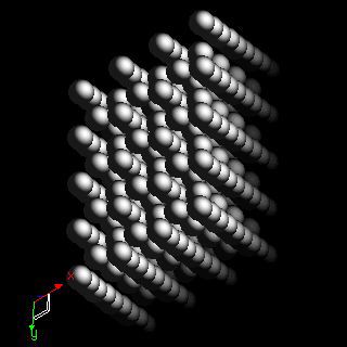 Curium crystal structure image (space filling style)