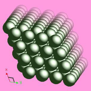 Erbium crystal structure image (space filling style)