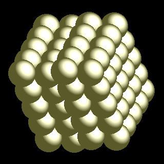 Hafnium crystal structure image (space filling style)