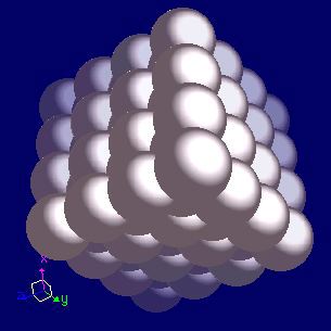 Mercury crystal structure image (space filling style)