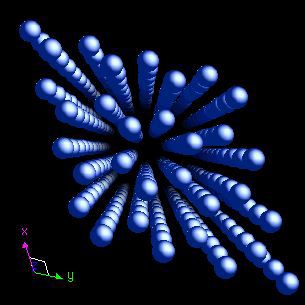 Holmium crystal structure image (ball and stick style)