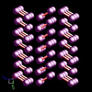 Iodine crystal structure image (ball and stick style)