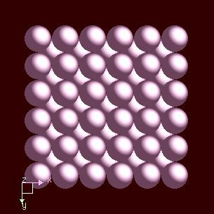 Indium crystal structure image (space filling style)