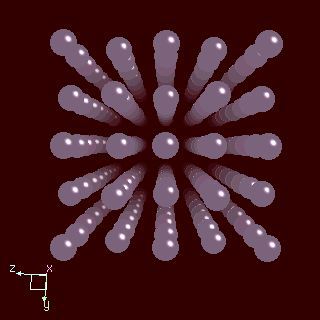 Krypton crystal structure image (ball and stick style)