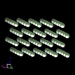 Lutetium crystal structure image (ball and stick style)