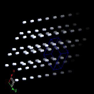 Nitrogen crystal structure image (space filling style)