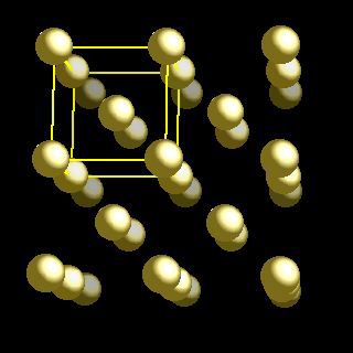 Sodium crystal structure image (ball and stick style)