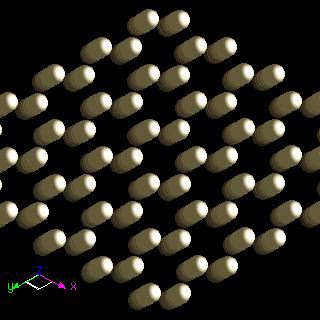 Osmium crystal structure image (ball and stick style)