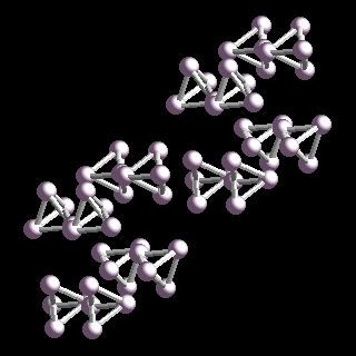 Phosphorus crystal structure image (ball and stick style)