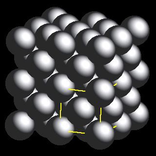 Lead crystal structure image (space filling style)