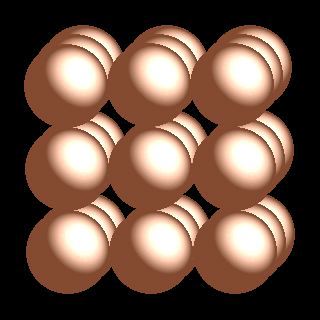 Polonium crystal structure image (space filling style)