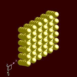 Praseodymium crystal structure image (space filling style)