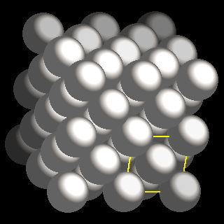 Platinum crystal structure image (space filling style)