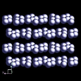 Plutonium crystal structure image (ball and stick style)