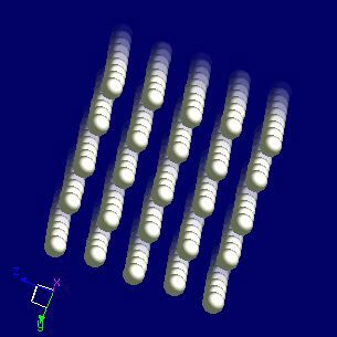 Rhodium crystal structure image (ball and stick style)