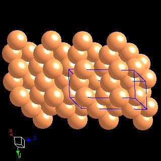 Antimony crystal structure image (space filling style)