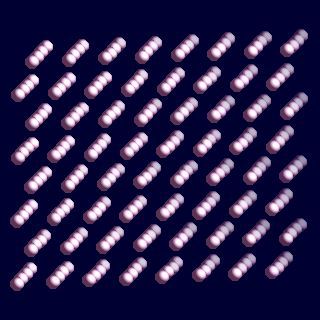 Scandium crystal structure image (ball and stick style)