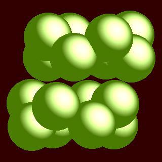 Selenium crystal structure image (space filling style)