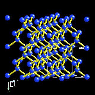 Silicon crystal structure image (ball and stick style)