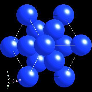 Silicon crystal structure image (space filling style)