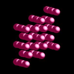 Samarium crystal structure image (ball and stick style)