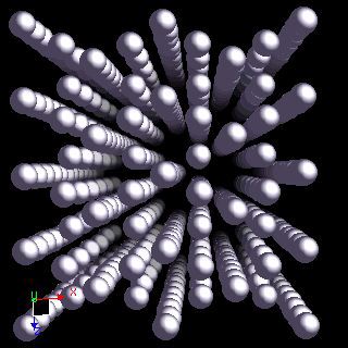 Tin crystal structure image (ball and stick style)