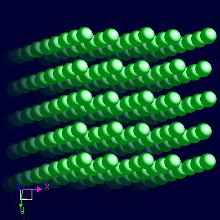 Strontium crystal structure image (ball and stick style)