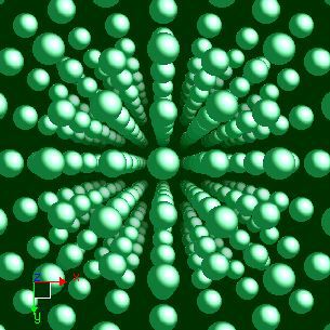 Thorium crystal structure image (ball and stick style)