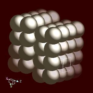 Thallium crystal structure image (space filling style)