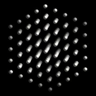 Tungsten crystal structure image (ball and stick style)