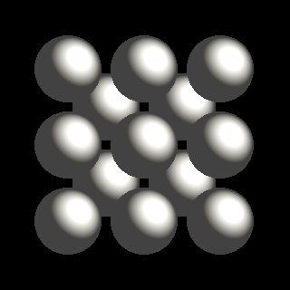 Tungsten crystal structure image (space filling style)