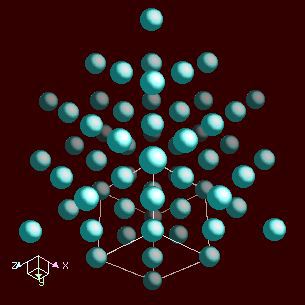 Ytterbium crystal structure image (ball and stick style)