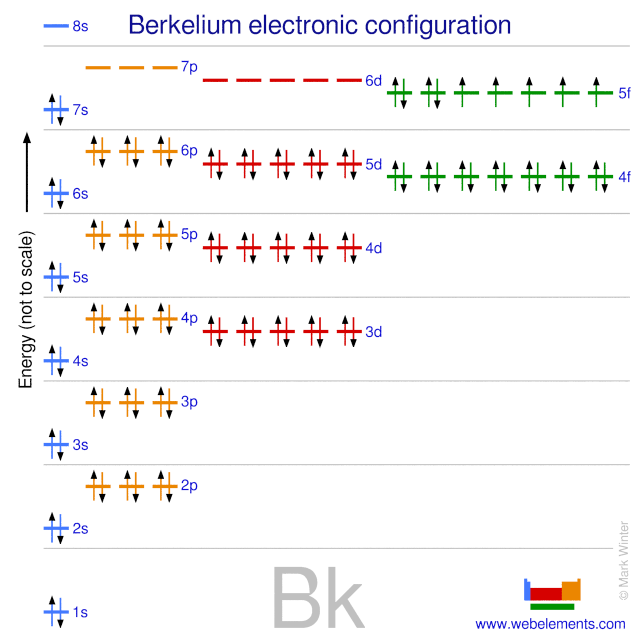 Kossel shell structure of berkelium