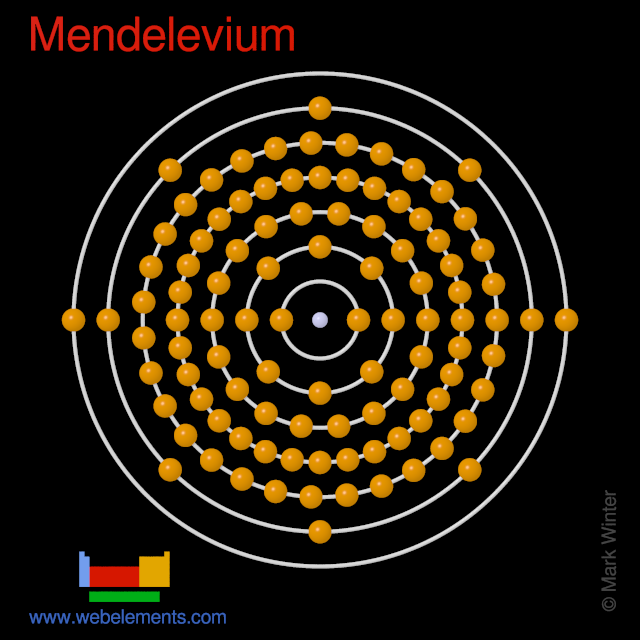 Kossel shell structure of mendelevium